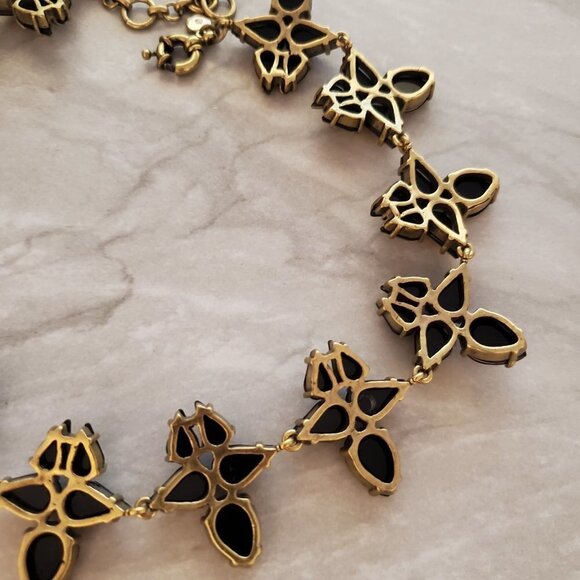 ✨ J.Crew Gold Rhinestone Crystal Cluster Statement Necklace ✨ - Picture 12 of 16